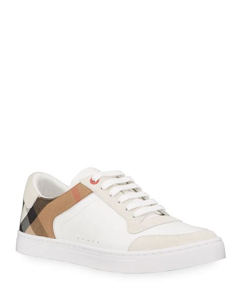 burberry reeth low-top check detail leather sneakers